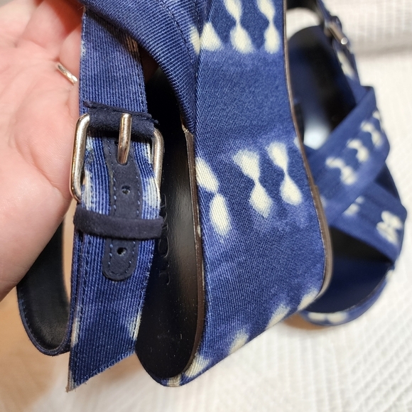 NWOB J. Crew batik fabric wedge slingback platform sandals. - Picture 8 of 17